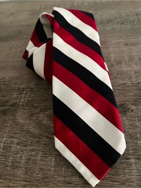 Brooks Brothers Striped Red, Black & White Men's Tie